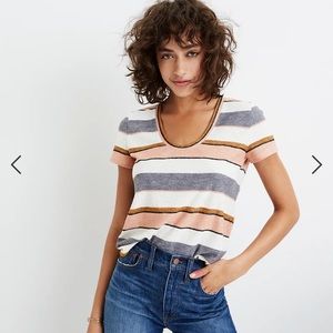 Madewell Alto Scoop Tee in Eller Stripe Large